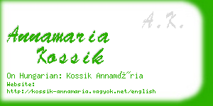 annamaria kossik business card